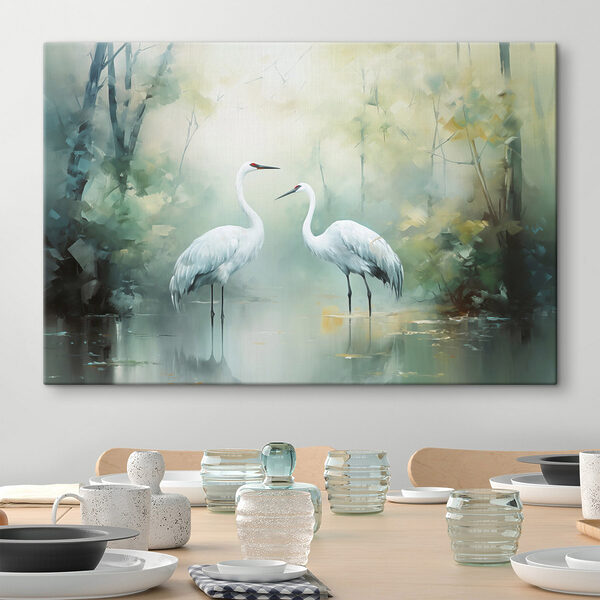 Paar witte vogels in een vijver Paar witte vogels in een vijver