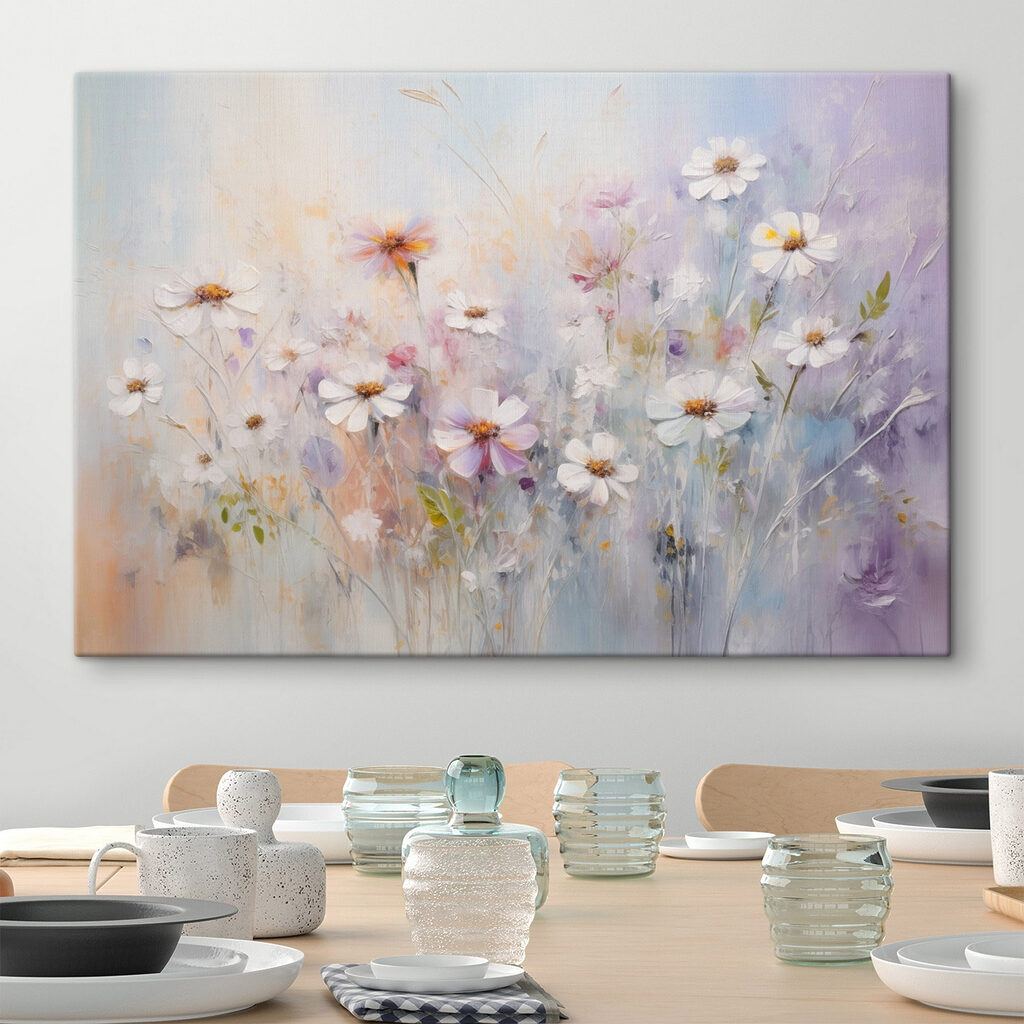 Painting of flowers in a field