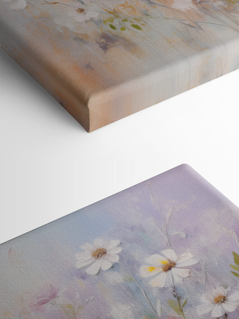 Painting of flowers in a field