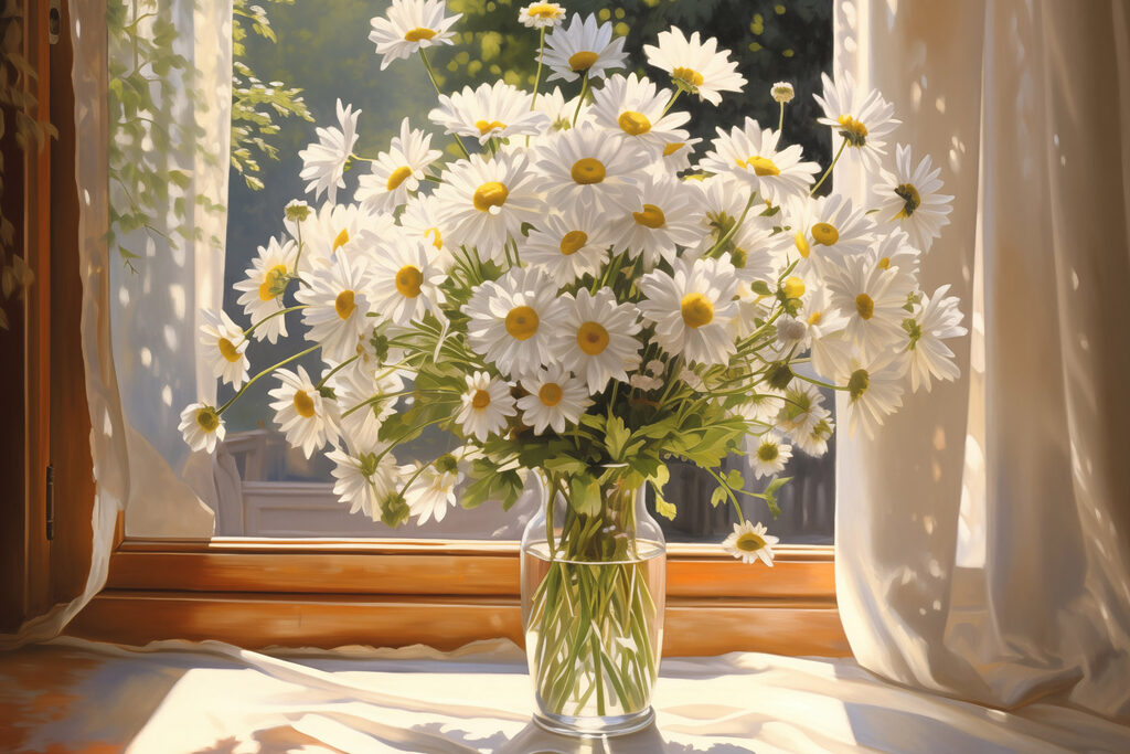 Bouquet of daisies in a glass vase Bouquet of daisies in a glass vase