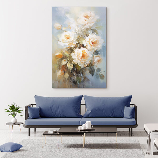 Painting of white roses Painting of white roses