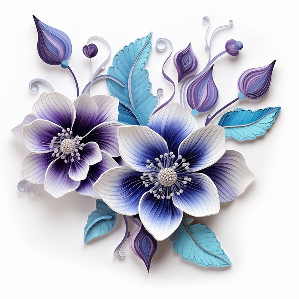 Blauwe en witte bloemen Blauwe en witte bloemen