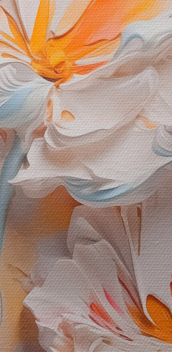 Schilderij van bloemen op een muur Schilderij van bloemen op een muur