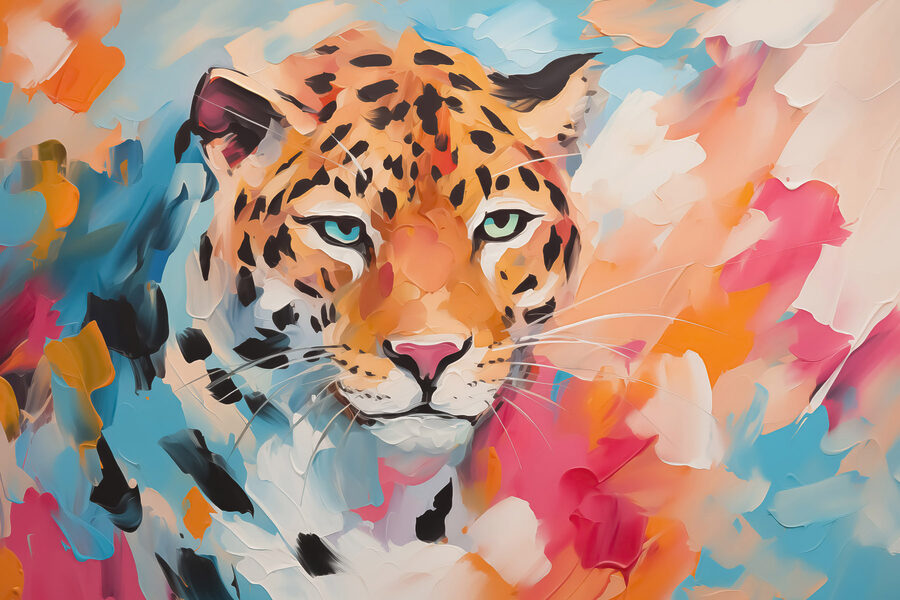 Schilderij van een luipaard