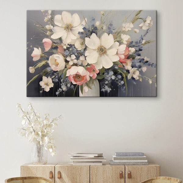 Schilderij van bloemen in een vaas Schilderij van bloemen in een vaas