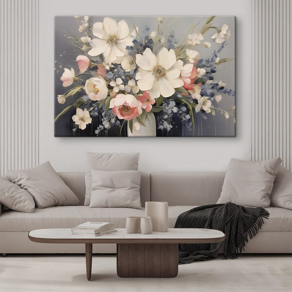 Schilderij van bloemen in een vaas Schilderij van bloemen in een vaas
