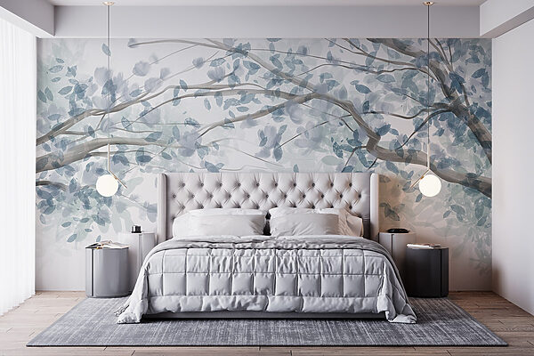 Boom met blauwe bladeren Boom met blauwe bladeren