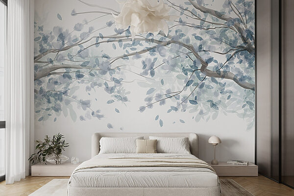 Boom met blauwe bladeren Boom met blauwe bladeren