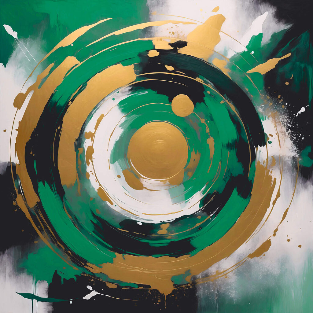 Dynamic circular patterns in vibrant hues Dynamic circular patterns in vibrant hues