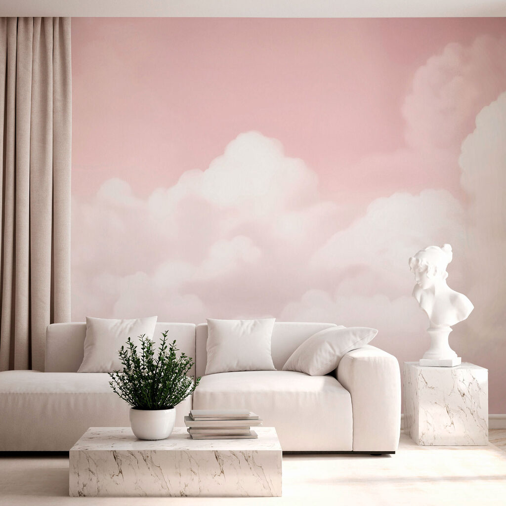 Pink sky with clouds Pink sky with clouds