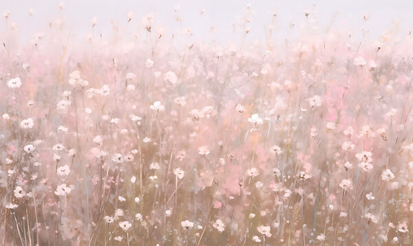 Veld met roze bloemen Veld met roze bloemen