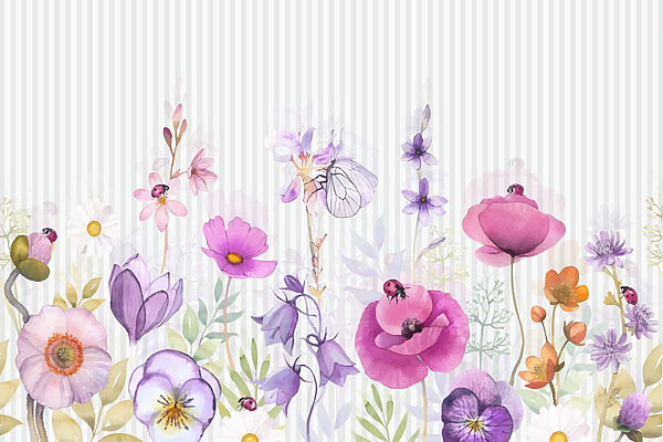 Colorful blooms and lively insects Colorful blooms and lively insects