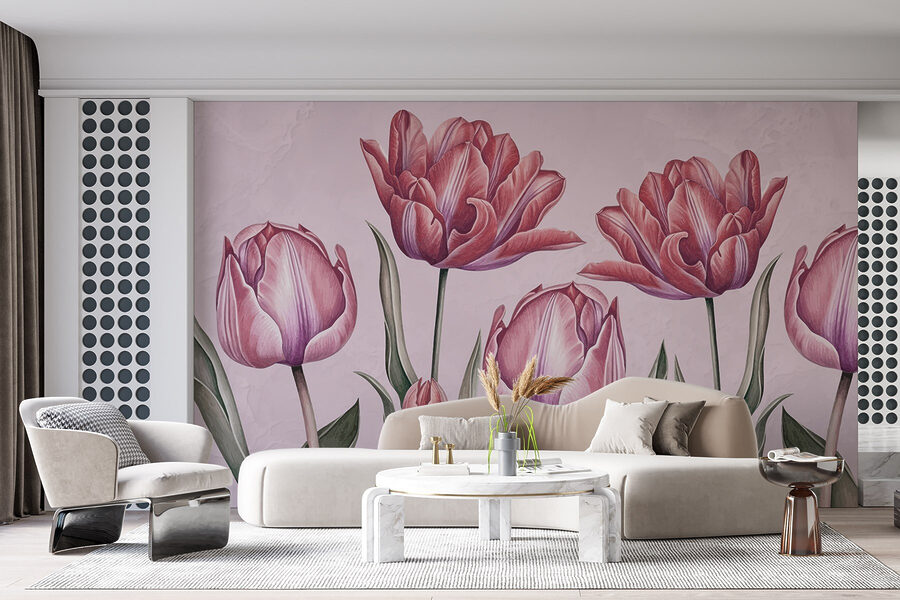 Groep roze bloemen