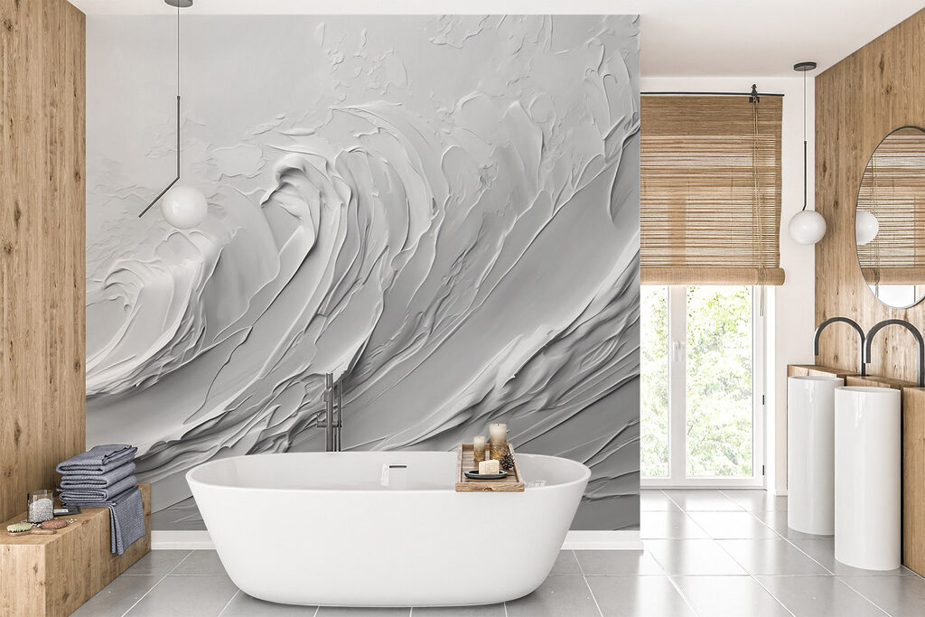 White wall with white waves White wall with white waves