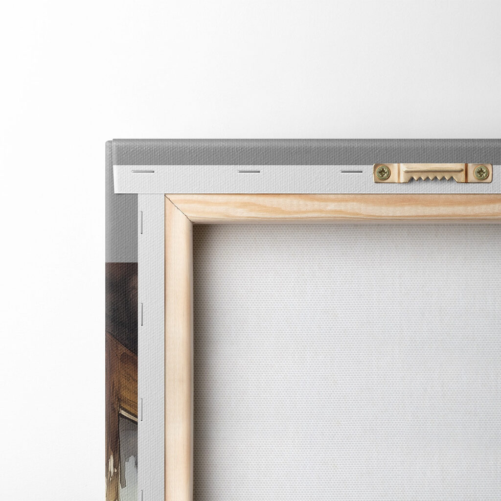 Window with a view of a vineyard and a jar of jam