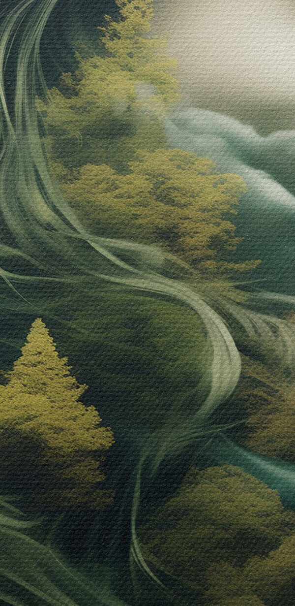 Vrouw’s gezicht met bomen en wolken Vrouw’s gezicht met bomen en wolken