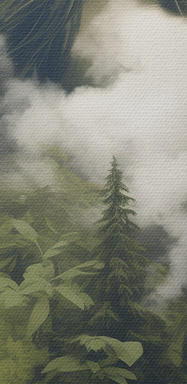 Vrouw’s gezicht met wolken en bomen Vrouw’s gezicht met wolken en bomen