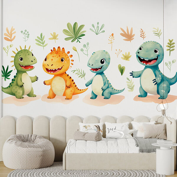 Groep tekenfilmachtige dinosaurussen Groep tekenfilmachtige dinosaurussen