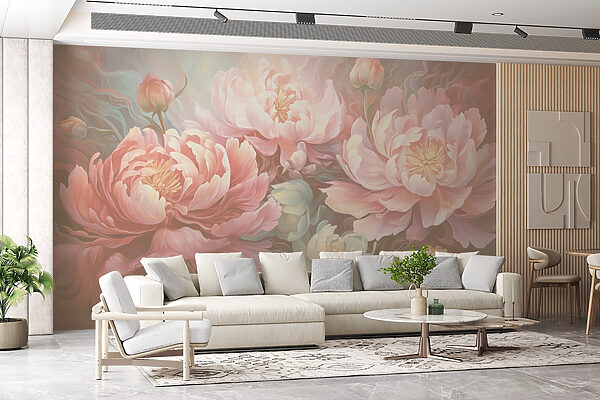 Painting of flowers on a surface