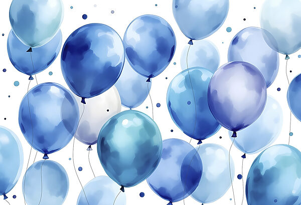 Groep blauwe en witte ballonnen Groep blauwe en witte ballonnen
