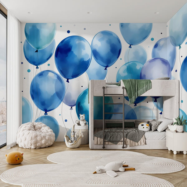 Groep blauwe en witte ballonnen Groep blauwe en witte ballonnen
