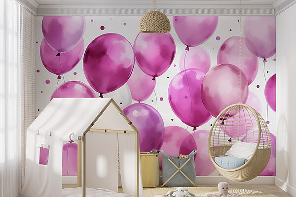 Groep paarse en witte ballonnen Groep paarse en witte ballonnen