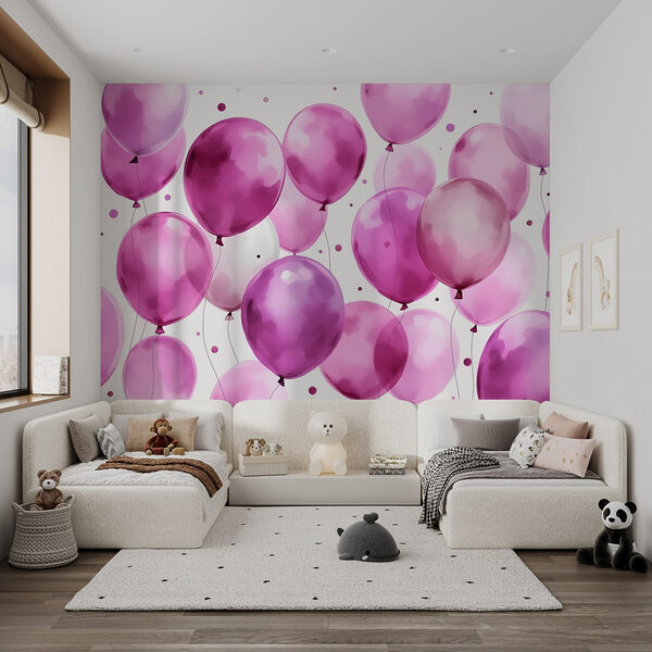 Groep paarse en witte ballonnen Groep paarse en witte ballonnen