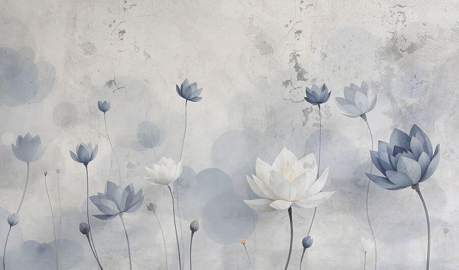 Behang met bloemen