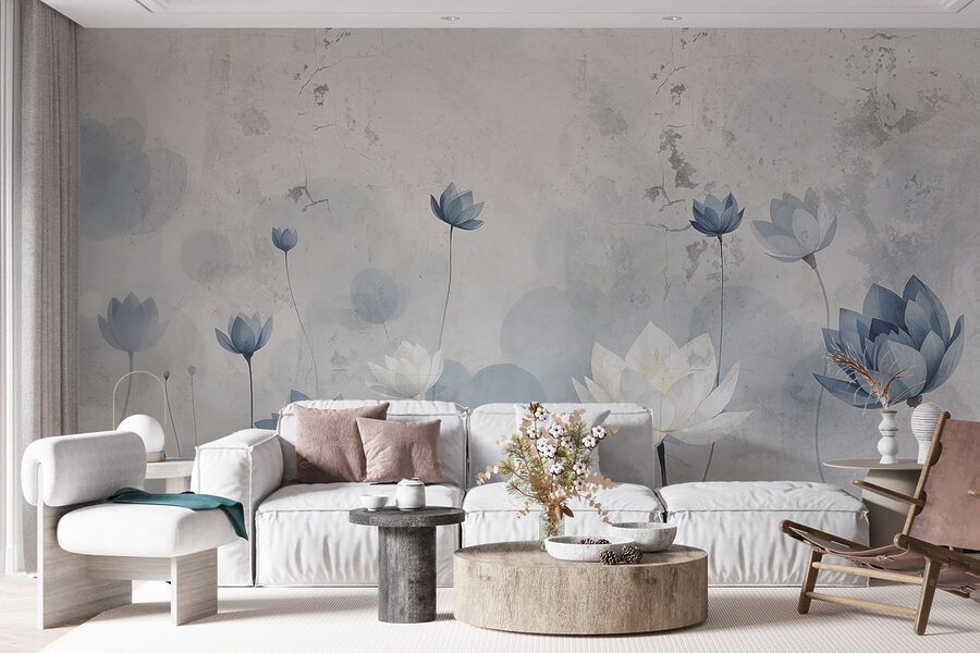 Behang met bloemen