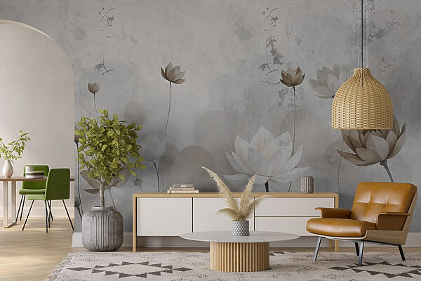 Behang met bloemen Behang met bloemen