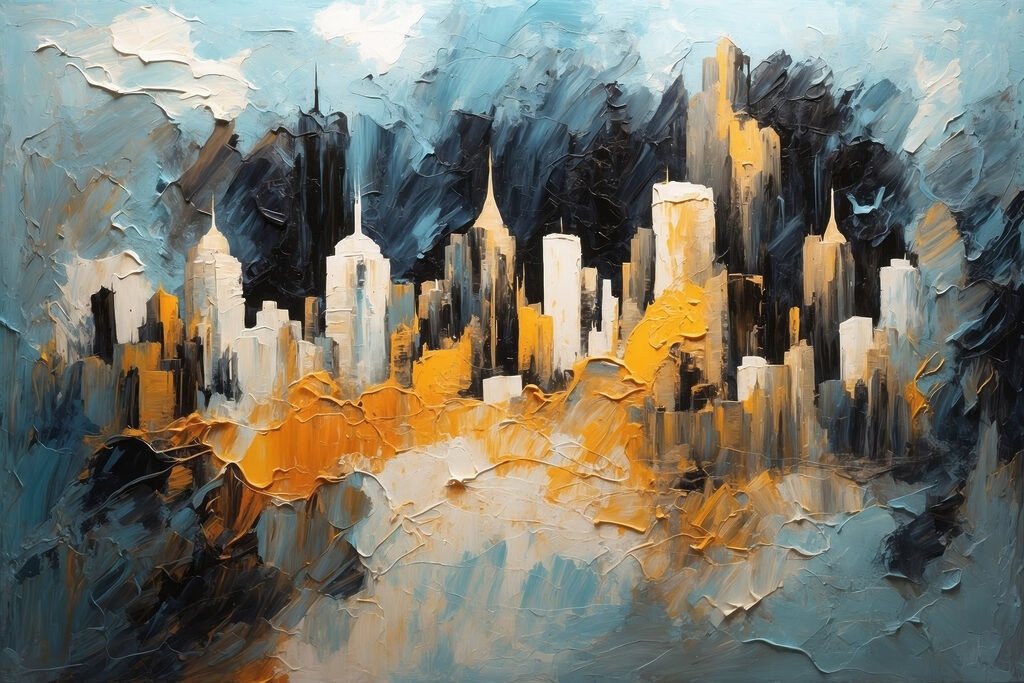 Painting of a city