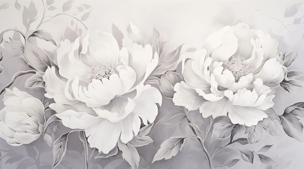 Elegant wit bloemstuk op canvas Elegant wit bloemstuk op canvas