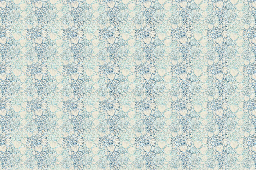 Patroon van blauwe en witte bloemen Patroon van blauwe en witte bloemen