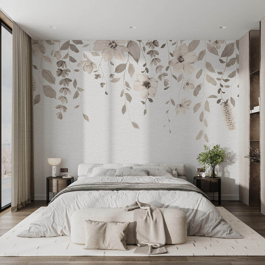 Zacht botanisch ontwerp op witte achtergrond