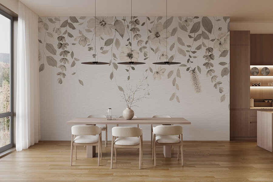 Zacht botanisch ontwerp op witte achtergrond