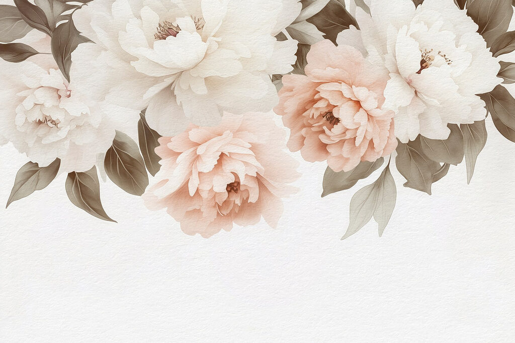 Groep bloemen met bladeren Groep bloemen met bladeren