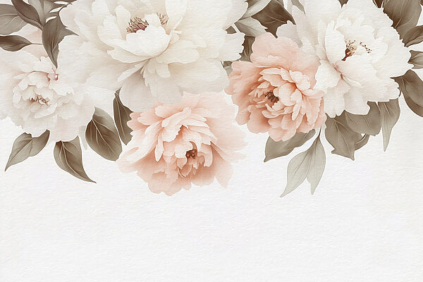 Groep bloemen met bladeren Groep bloemen met bladeren