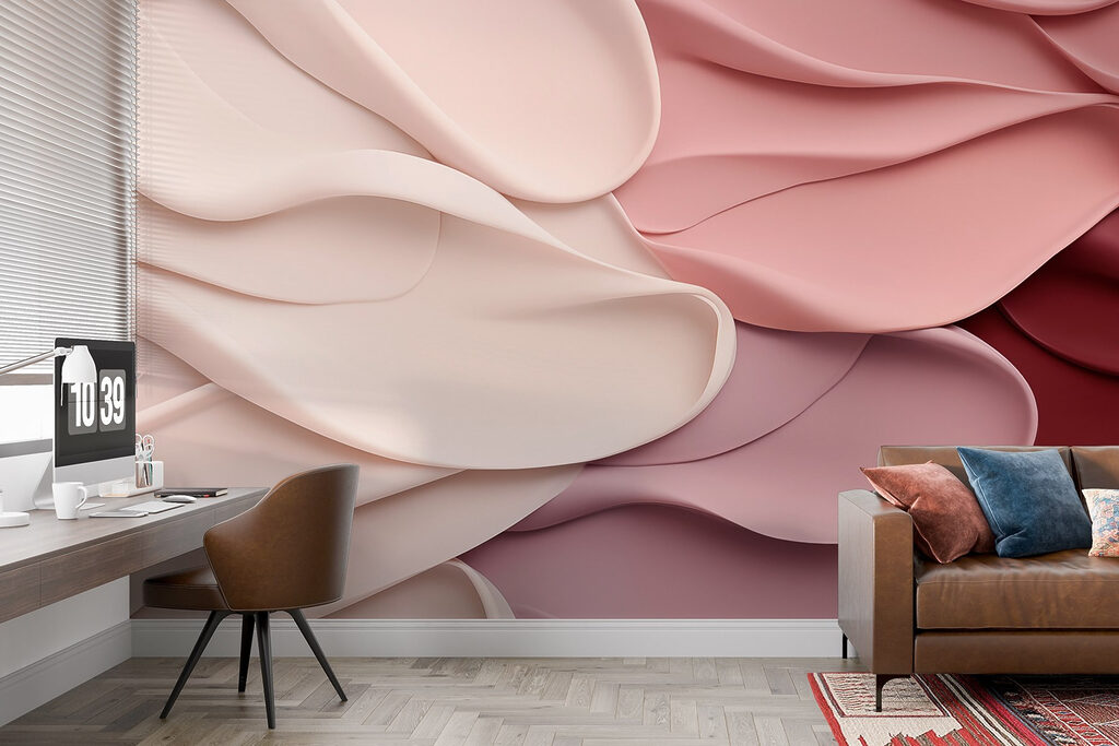 Group of pink and white wavy fabric Group of pink and white wavy fabric
