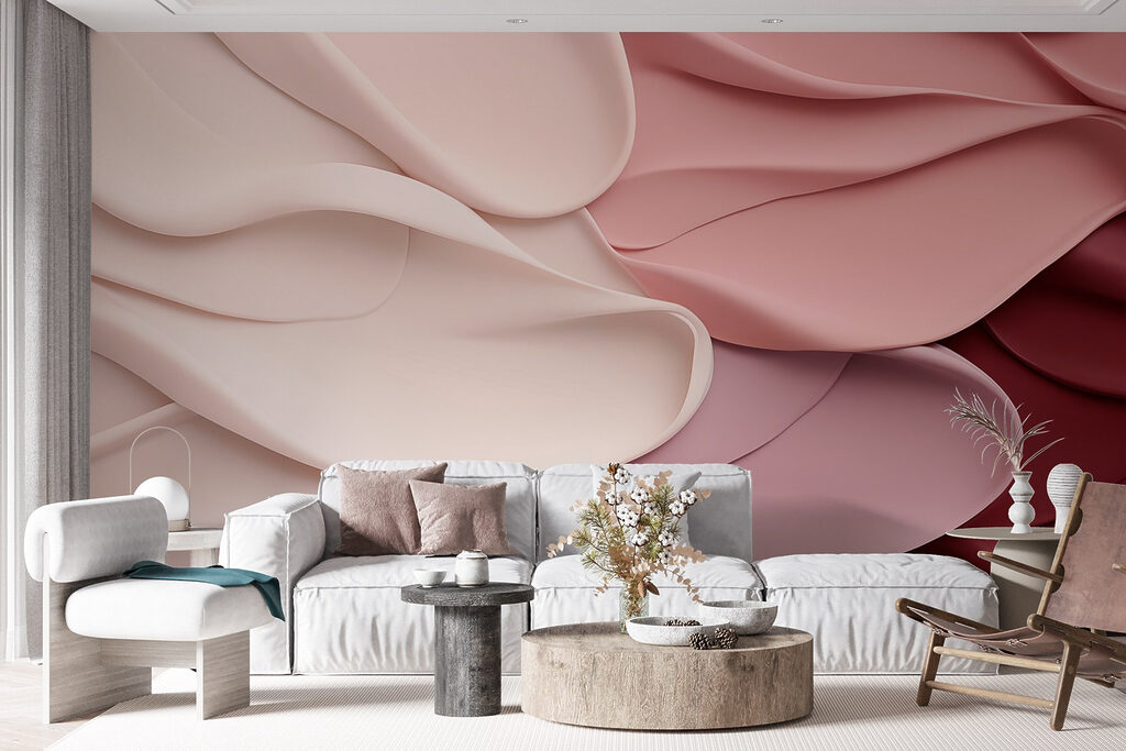 Group of pink and white wavy fabric Group of pink and white wavy fabric