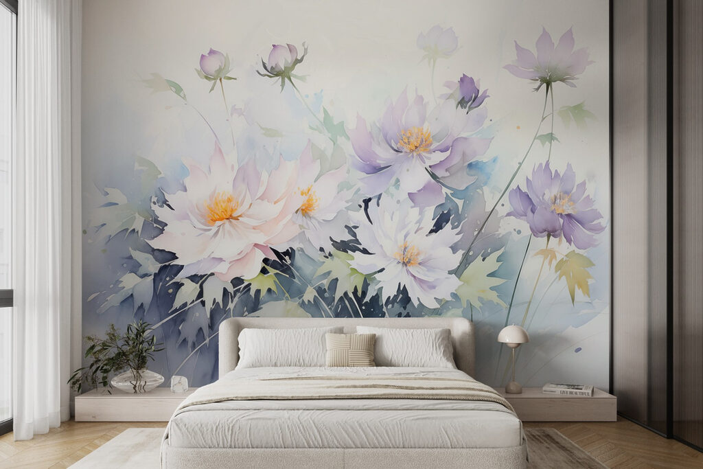 Schilderij van bloemen op een witte achtergrond w08883pib4r 1024x683 - Schilderij van bloemen op een witte achtergrond