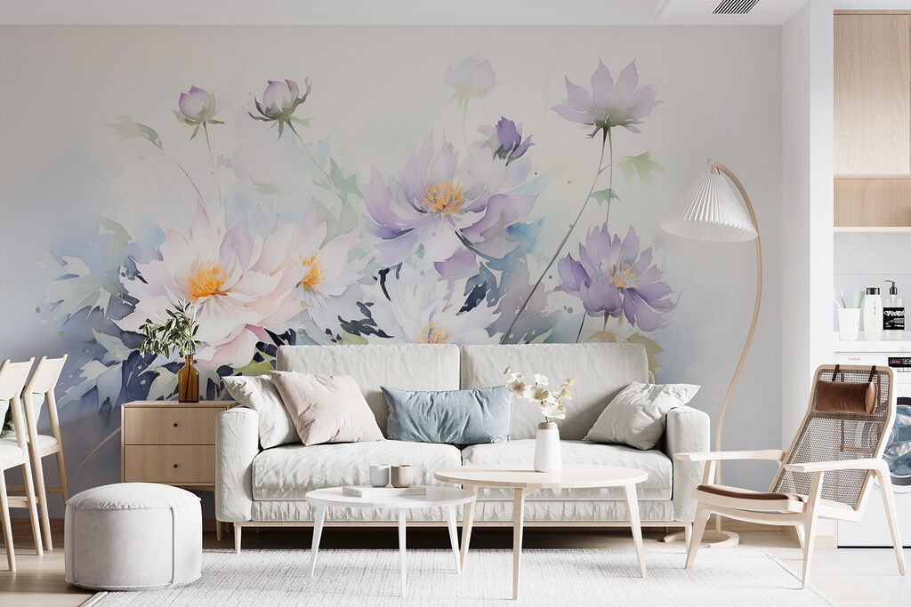 Schilderij van bloemen op een witte achtergrond w08883pig10r 1024x683 - Schilderij van bloemen op een witte achtergrond