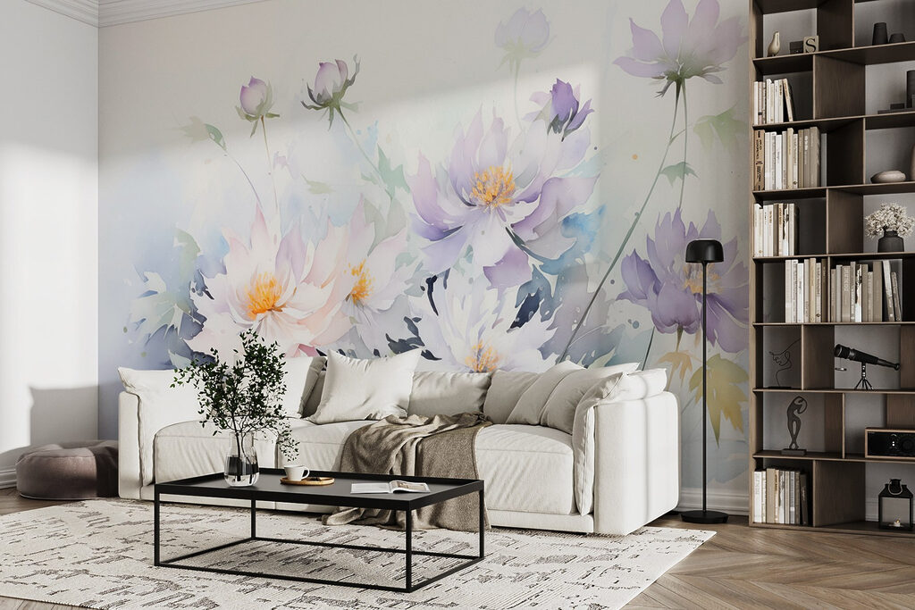 Schilderij van bloemen op een witte achtergrond w08883pig1r 1024x683 - Schilderij van bloemen op een witte achtergrond