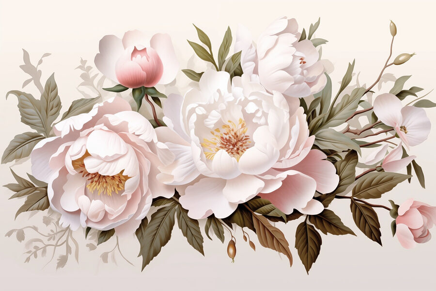 Delicate bloemen in zachte kleuren
