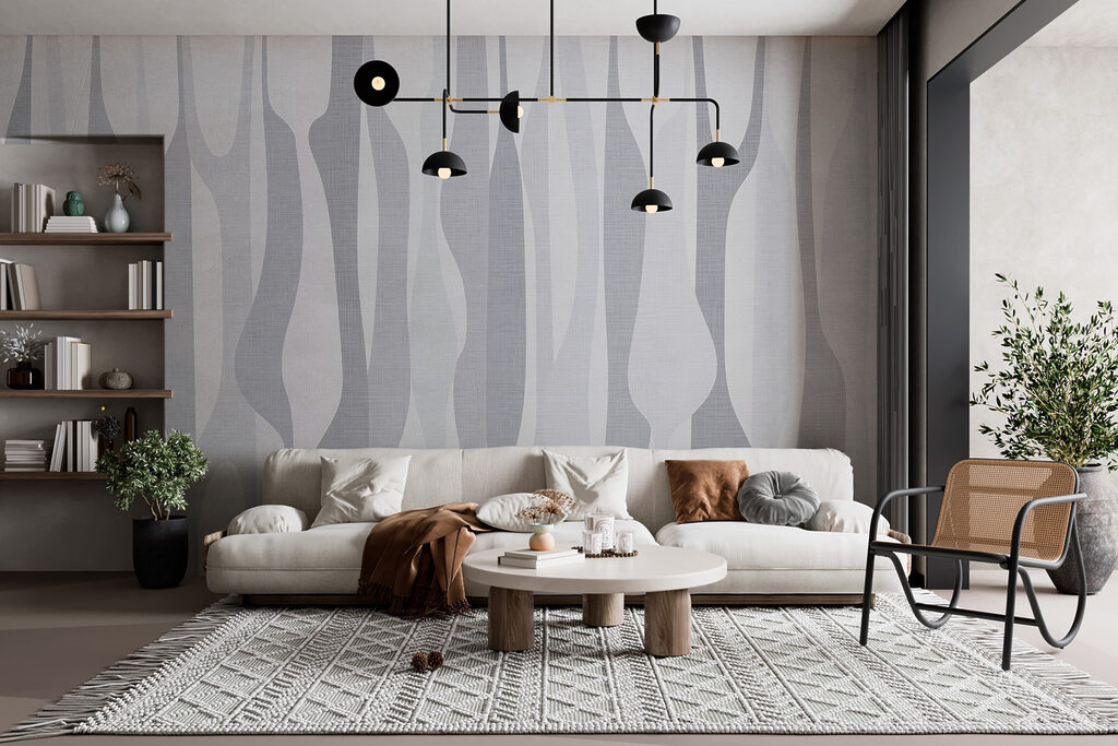 White and grey fabric with a pattern White and grey fabric with a pattern