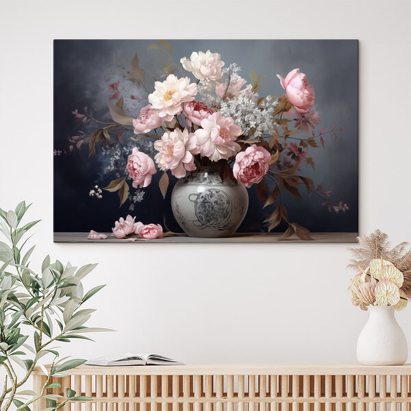 Vaas met bloemen Canvas Schilderijen Vaas met bloemen