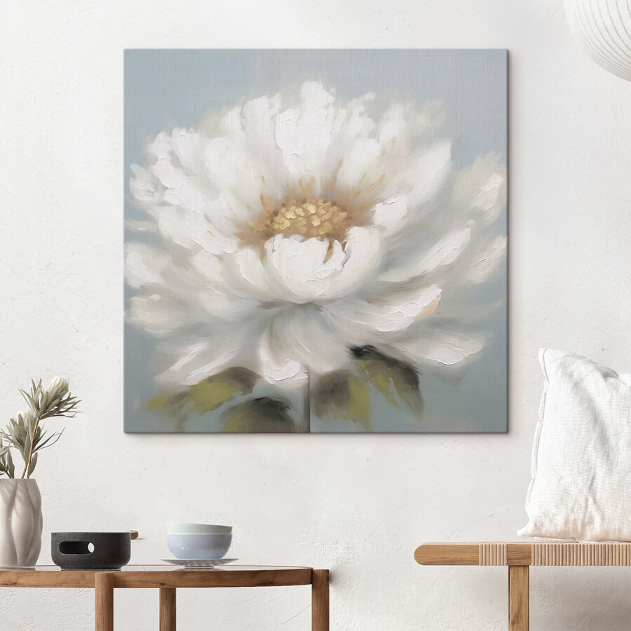 Witte bloem met geel hart