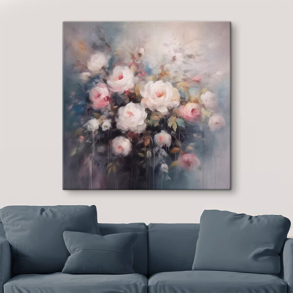 Schilderij van bloemen in een vaas Schilderij van bloemen in een vaas