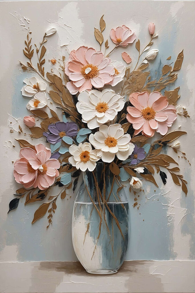 Schilderij van bloemen in een vaas s43089p 683x1024 - Schilderij van bloemen in een vaas