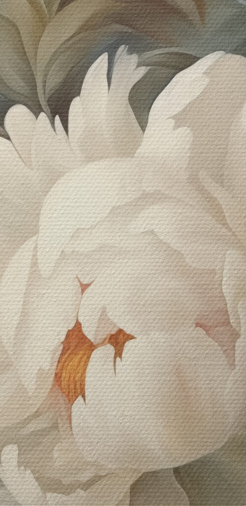 Painting of white flowers Painting of white flowers