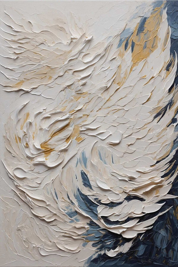 Wit en blauw schilderij Wit en blauw schilderij